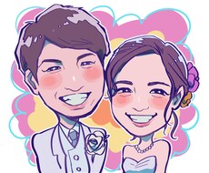 カップル似顔絵描きます 記念日のプレゼント、SNSのアイコンなどに！