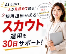 採用担当が送る◆スカウト運用を30日サポートします AIではなく人が見極めて返信率アップを目指します