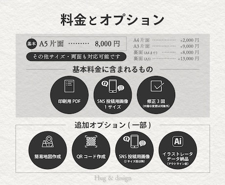 チラシデザイン制作｜やさしく伝わるチラシ作ります SNS画像付き！チラシもSNSも、やさしく整えたいあなたへ。 イメージ2