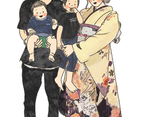 思い出のお写真をイラストで描きます 。＊♪～ゆるかわいいイラスト描きます！～♪＊。 イメージ2