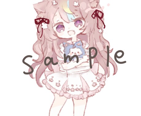 小さくて可愛いデフォルメイラスト描きます 立ち絵 アイコン ペア画 グッズまで幅広く対応しております イメージ2