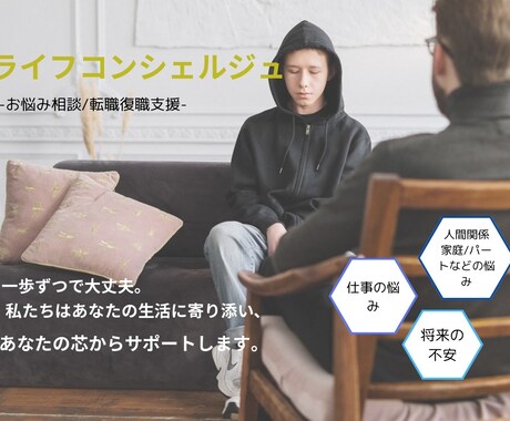 お悩みチャット相談/12日を受けます -仕事・人間関係・家族・お金・将来の不安などの相談募集- イメージ1