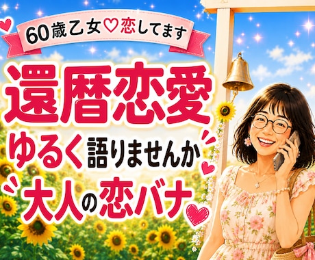 50代60代の恋愛相談★大人の恋バナ楽しく聴きます 誰にも言えない秘密の恋も大歓迎！5分からお話しをしませんか イメージ1