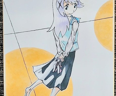 色紙にカラー絵を描きます ご希望のイメージを教えてください イメージ2