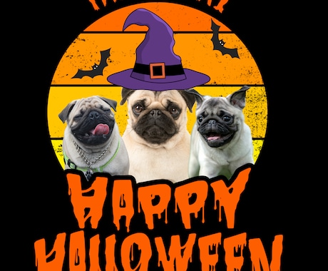 秋得 写真3枚ハロウィンTシャツ製作→納品します 【10月15日までの特価】写真3枚名前を入りTシャツ送ります イメージ2