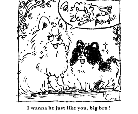 漫画のひとコマのようなペットイラスト描きます “うちの子”だけのひとコマ、形にしませんか？ イメージ2