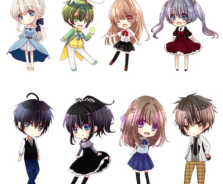 使いやすいサイズ感！ミニキャラのイラスト描きます 商用可！動画・グッズその他多用途で使えるイラストお描きします イメージ2