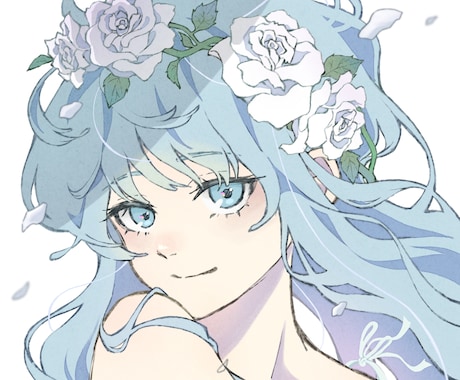 淡くて柔らかな雰囲気のあるイラストを描きます 女の子の髪とお花やフリルを描くのが大好きです！ イメージ2