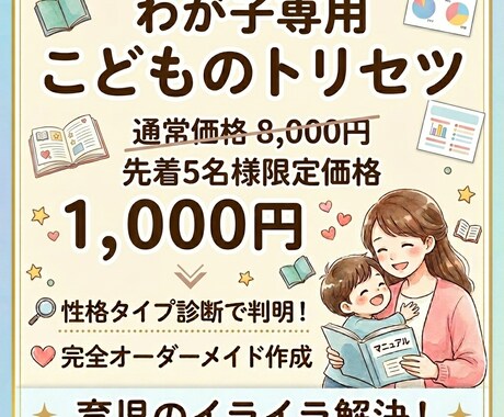 こどものトリセツ｜お子さんの性質診断します オーダーメイドのトリセツで、接し方のヒントをお伝えします イメージ2