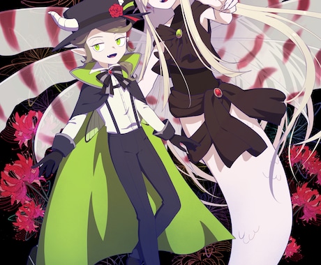 色んな絵柄でキャラクターメインの一枚絵を作成します アニメ塗り/厚塗り/デフォルメ/ドット等幅広い絵柄で作成 イメージ1