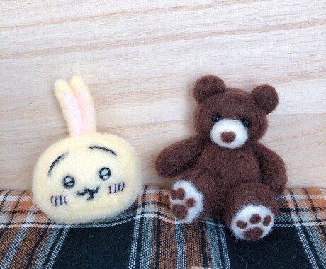 羊毛フェルトでキャラクターや動物を作ります 無料でキーホルダー、ブローチ、マグネットなどに出来ます！ イメージ2