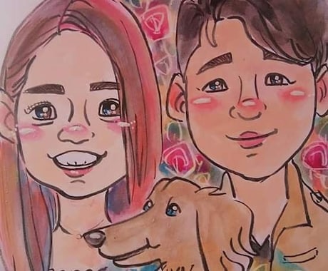 お二人の記念に、又は家族の記念にお描きします きっと、幸せな気分になれますよ。 イメージ2