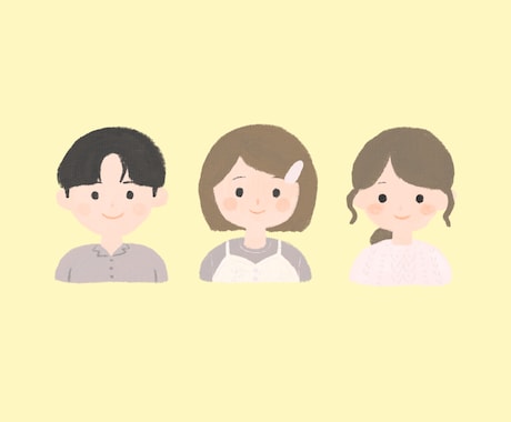 バストアップアイコンイラスト制作します ゆるくて柔らかい印象のタッチで描きます！ イメージ1