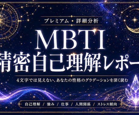 MBTI精密性格診断レポート作成します 4文字では見えない、あなただけの性格分析 イメージ1