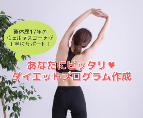 あなただけのダイエットプログラム作ります 整体師＆栄養の専門家が望む身体へとサポート イメージ1