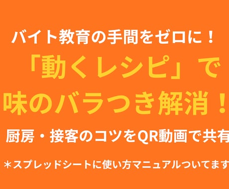 QR動画で飲食店の新人教育を標準化します 全動画ライブラリー化！検索機能で欲しい動画が即座に出ます イメージ1