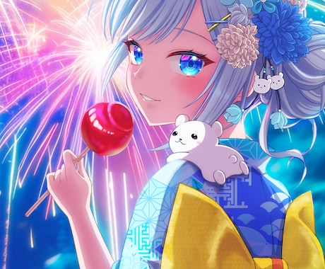鮮やかでキャッチ―な一枚絵やアイコンを描きます 美少女系、メカ系が得意！業界11年の現役デザイナーが制作 イメージ2
