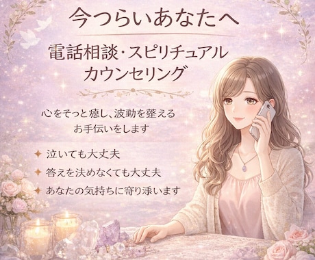 今つらいあなたへスピリチュアルカウンセリングします 泣いてもOK 気持ちを溜め込みやすい方へ寄り添います イメージ1