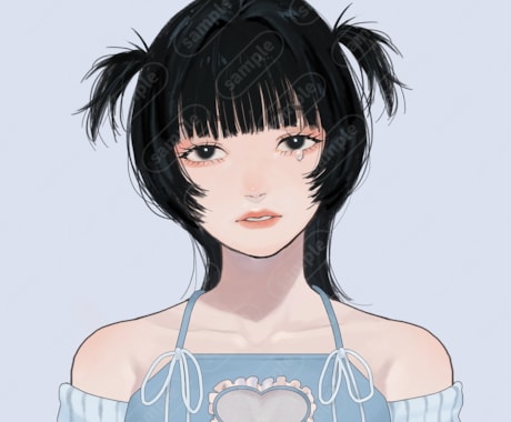 可愛らしい女の子アイコンを厚塗り風で制作いたします イメージ1