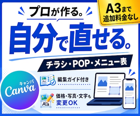チラシ・POP・メニュー表をCANVAで作成します イメージ1