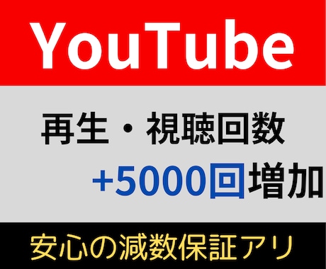 YouTube再生・視聴回数5000回増やします 動画の再生・視聴回数を増やして認知度の拡大を図りましょう！ イメージ1