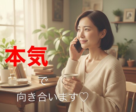 本気で向き合い、ひとりで抱えた気持ちをお聴きします 本音も迷いも、丁寧に時間をかけてお聞きします イメージ1
