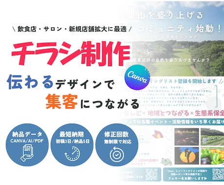 集客にお困りの方へ！Canvaでチラシを制作します 修正無制限！納品後はテンプレとしても使用OK！ イメージ1