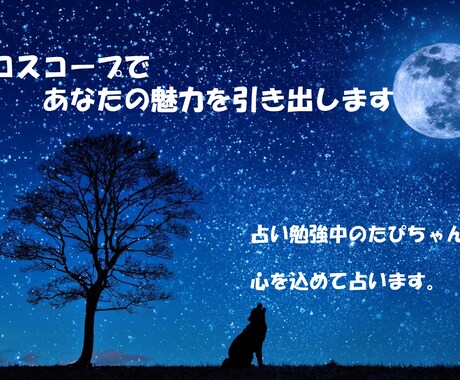 ワンコイン鑑定★あなたの運気が巡る時期をみます 西洋占星術とタロットを使って恋愛の出会いや転職時期を占います イメージ1