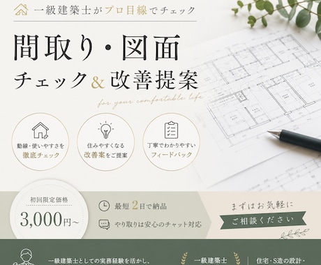 一級建築士が間取り・図面のチェック＆改善提案します 住みにくさの原因をプロ目線で分かりやすく改善します イメージ1