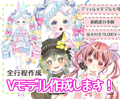 Vtuberモデル全行程制作いたします 大好きを詰め込んだキャラで活動しませんか？ イメージ1