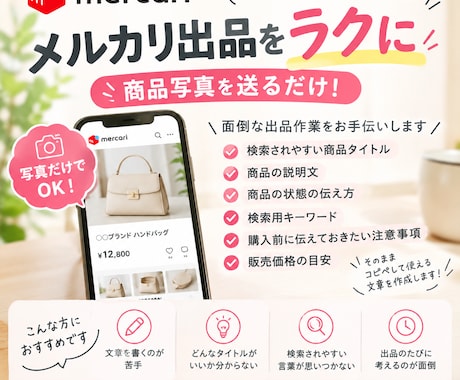メルカリの商品説明文・タイトルを作成します イメージ1