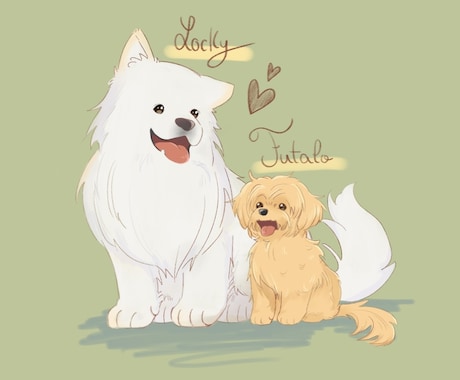 プレゼント・アイコン等❣️愛犬のイラスト描きます 可愛い愛犬を漫画イラストのようなタッチであなたの元へ！ イメージ1