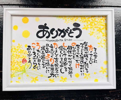 世界に一つ、大切なお名前でポエムを作ります その瞬間の想いをカタチに、感動の言葉のギフト イメージ2