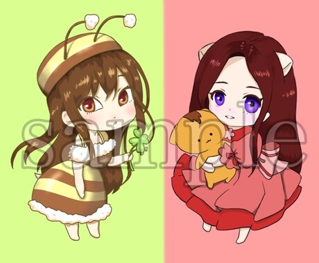 2頭身のアイコンキャラクターを制作します SNSのアカウントをより個性のあるものに イメージ1