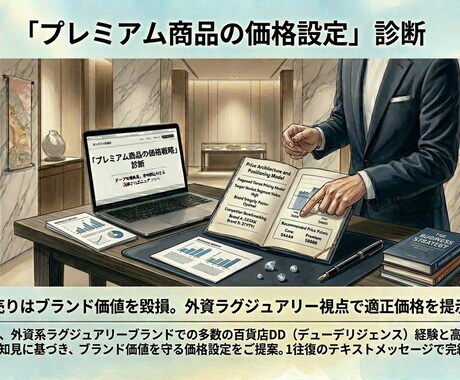 地方の個人店・サロン向け「価格設定を」診断します 高単価ビジネスを知るプロが、適正な価格を設定します イメージ1