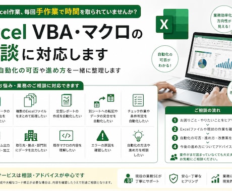 Excel VBAで業務自動化を支援します 手作業の転記・集計をマクロで効率化 イメージ1