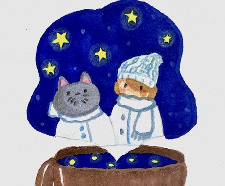 絵本に出てきそうなふわふわなイラストをお描きします 鑑賞用、思い出、贈り物などに絵はいかがでしょうか？ イメージ2