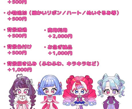 かわいいミニキャラお描きいたします キラキラ可愛いミニキャラをお描きいたします！ イメージ2