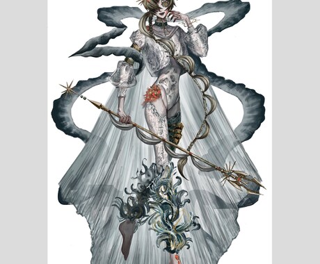 アイコン、一枚絵、立ち絵、お描きします ダウナーな雰囲気の厚塗りイラストが得意です イメージ2