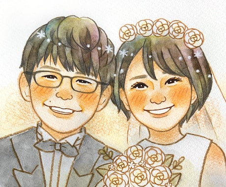 お手頃価格！！シンプルで可愛い似顔絵描きます プレゼントにも大人気♡気軽に飾れるやさしいタッチ♡ イメージ2