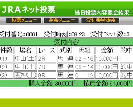 中央競馬買い目予想します 競馬で臨時収入が欲しい、副業をやってみようと考えている方 イメージ2