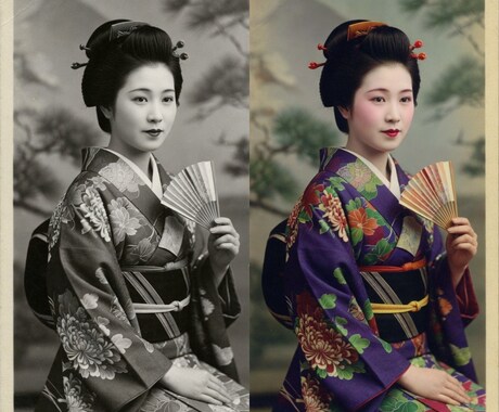 モノクロ写真を高画質にしてフルカラーにします 古い写真もフルカラーに生まれわかります！高画質化も対応！ イメージ2