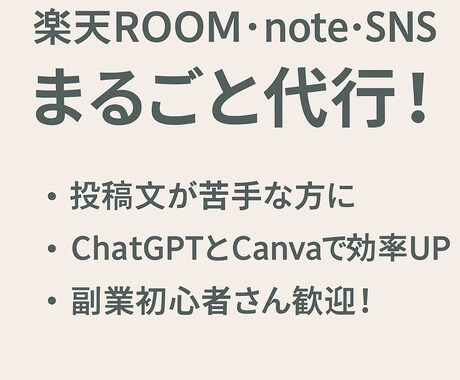 楽天ROOMとインスタ投稿文を作成します 主婦・初心者でも伝わるやさしい文章 イメージ2