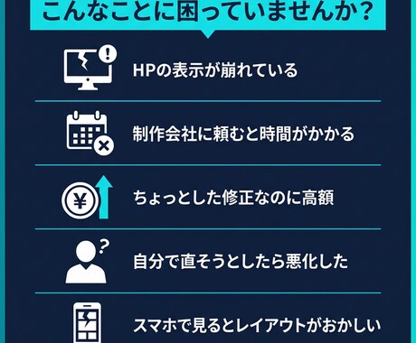 HP修正を即日対応！専用AIで解析します ホームページのお悩み、まずはURLだけお送りください イメージ2