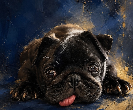 愛犬を高級アート作品風ポートレートに仕上げます 大切な愛犬を美術館に飾る絵画のような作品に仕上げます。 イメージ2