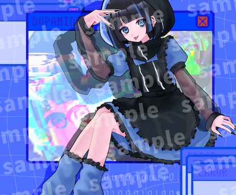 記念グッズイラスト描きます コンカフェキャストの方の生誕、周年、卒業記念などに♪ イメージ1