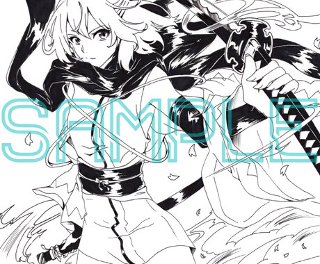 モノクロでお好きなキャラを描きます オリジナルでもOK！贈り物にも最適♬ イメージ2