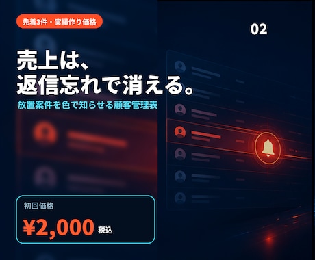 追客漏れを防ぐ顧客管理表を作ります 放置中の見込み客を色で知らせ次の一手まで見える イメージ1