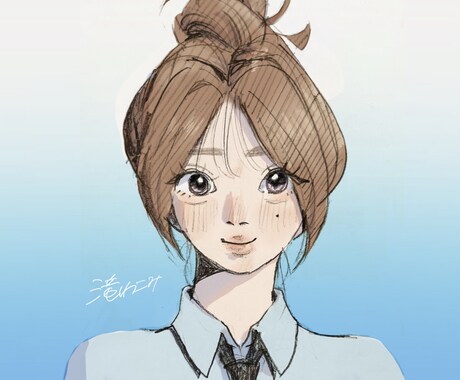 期間限定☆2500円でアイコン描きます 目を惹くお洒落で透明感のある女の子イラスト イメージ1
