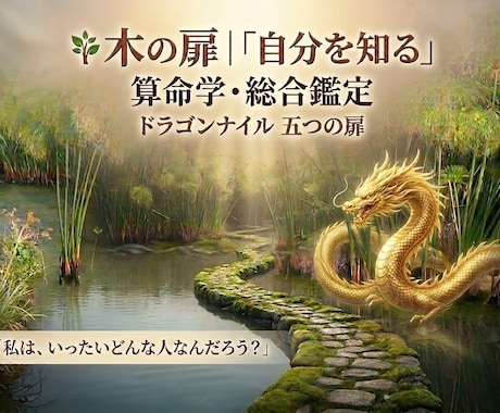 ナイルに眠る『本当のあなた』を読み解きます ドラゴンナイル【木の扉】眠れる本質を知る　算命学総合鑑定 イメージ1